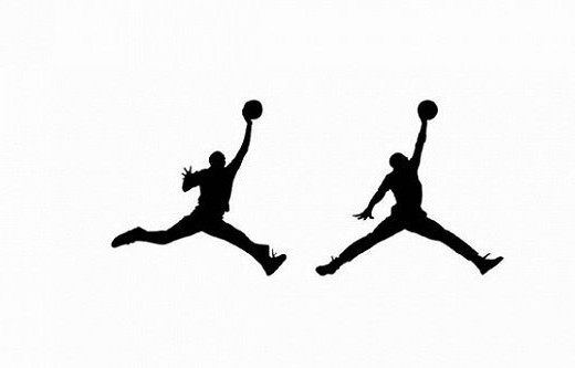 摄影作品原型(左)与jordan品牌标志